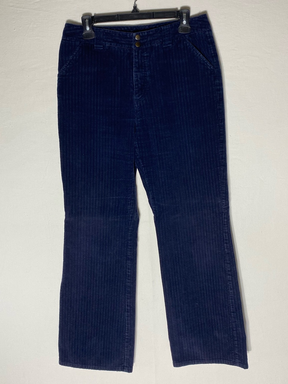 Vintage 90s Reitmans Navy Blue Corduroy Flare Leg Pants 10 Retro Boho Academia